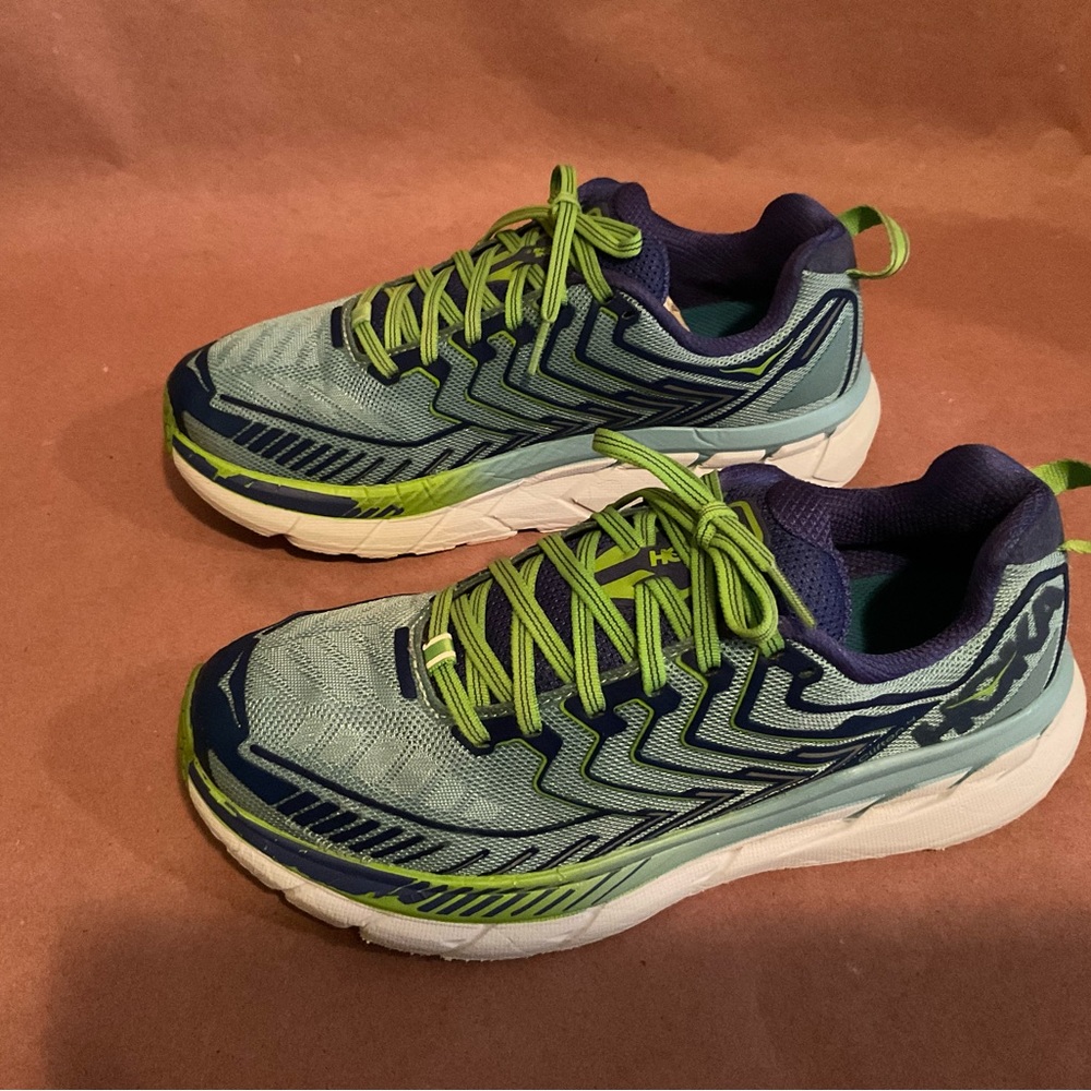 Women Hoka One One Clinton 4 Athletic Shoes Size 8.5M Multicolor